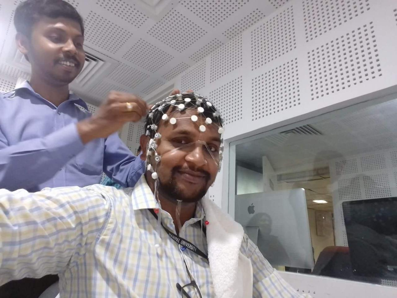 Scalp-electrode montage for an auditory P300 cortical evoked potential recording